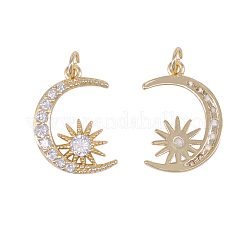 Латунные микропаве прозрачные подвески с фианитом&nbsp;ZIRC-WH0002-06