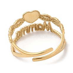 Открытое манжетное кольцо из нержавеющей стали 304 RJEW-K248-06G