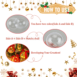 25 шт. 5 стиля прозрачных акриловых елочных шаров-подвесок&nbsp;DIY-CP0013-38