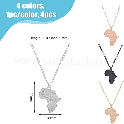 4 шт. 4-цветное ожерелье с подвеской из сплава NJEW-OC0001-03