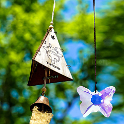 3шт. стеклянная подвеска в виде бабочки AJEW-FH0005-36