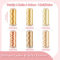 6 рулон ниток для вышивки из полиэстера 6 цветов&nbsp;OCOR-TA0003-14A