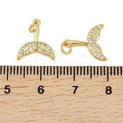 Латунные микропаве прозрачные подвески с фианитом&nbsp;KK-D218-20G-01