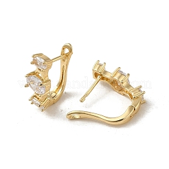 Латунные серьги обруча EJEW-L271-13KCG-01