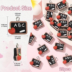 20 шт. подвески из непрозрачной смолы на тему учебы&nbsp;RESI-YW0004-52