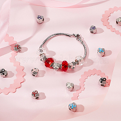 24 шт. 6 цвета платинового сплава со стразами европейские бусины MPDL-OC0001-02