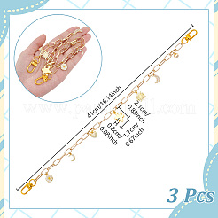 3 шт. цветок луна солнце подвеска алюминиевая скрепка цепи сумка декоративная цепочка HJEW-NB00278