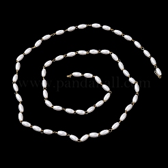 Цепи из нержавеющей стали 304 и АБС-пластика с жемчужными бусинами&nbsp;CHS-G048-06G