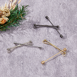 6 шт. 6 стиля латунные булавки для воротника зажимы для галстука AJEW-FI0001-02