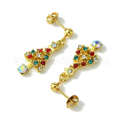 Серьги сплава горный хрусталь EJEW-JE06005-1