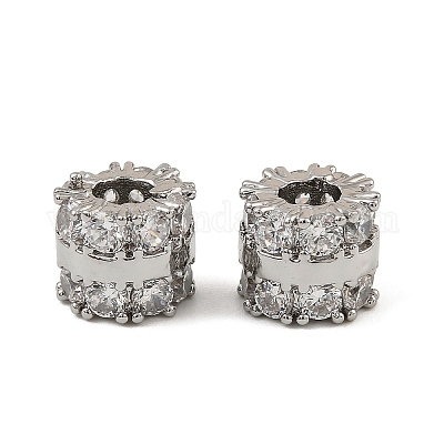 Латунные микро проложить кубического циркония бусы KK-K374-22P-1