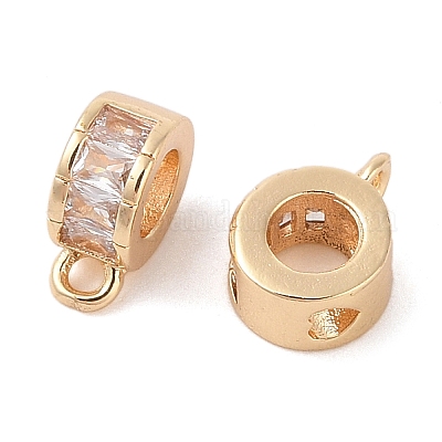 Латунные прозрачные бусины из циркония KK-N256-08G-B-1