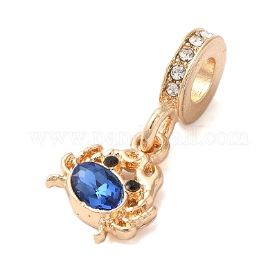 Подвески из сплава со стразами в стойке в европейском стиле PALLOY-S189-38G-01-1