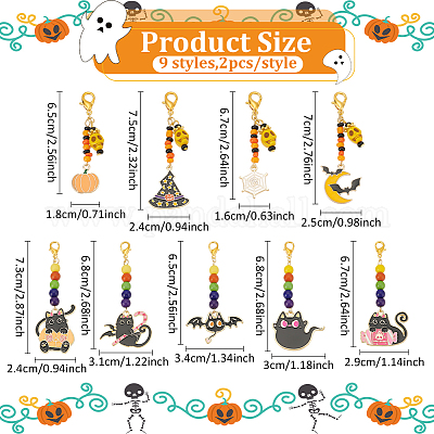 Хэллоуин тема сплава эмали кулон украшения HJEW-AN0001-02-1