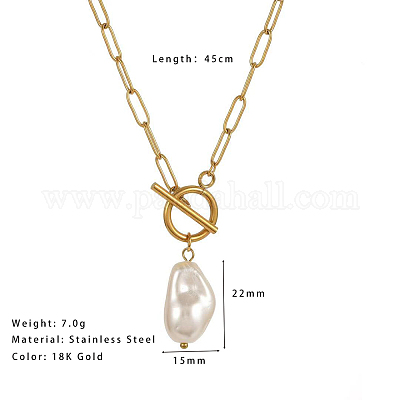 Подвеска из искусственного жемчуга с самородками QA2492-1