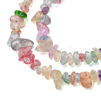 Выпечки нарисованные потрескивание стеклянные бусины пряди G-YWC0001-01-1