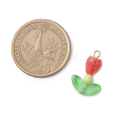 12 шт. подвески из окрашенного в два цвета синтетического коралла PALLOY-JF04544-1