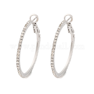 Латунные микро проложить серьги стержня кубического циркония EJEW-R025-32P-1