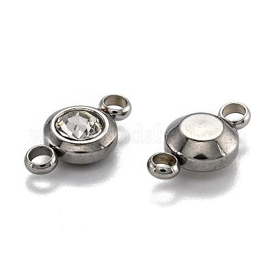 Плоские круглые звенья из нержавеющей стали 304 с кубическим цирконием STAS-P029-M-1