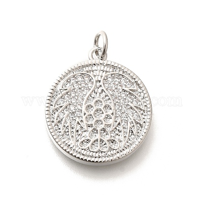 Латунные микропаве прозрачные подвески с фианитом KK-L225-041P-1