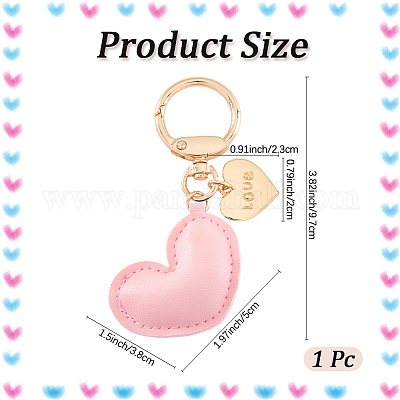 1шт брелок в форме сердца из искусственной кожи KEYC-CL0001-14F-1