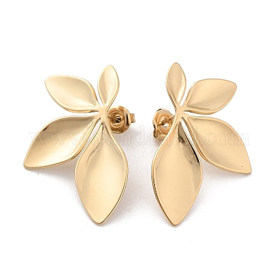 Серьги-гвоздики из нержавеющей стали 304 EJEW-H115-04G-1