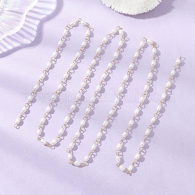 Цепочки ручной работы из натурального культивированного пресноводного жемчуга&nbsp;AJEW-JB01586-01-1