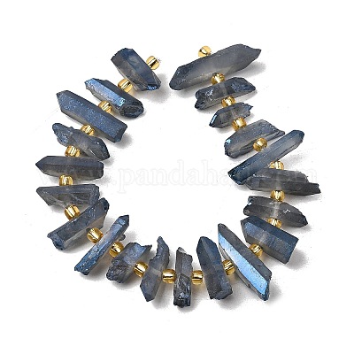 Гальванизировать природный кристалл кварца бусы пряди G-F800-B11-1