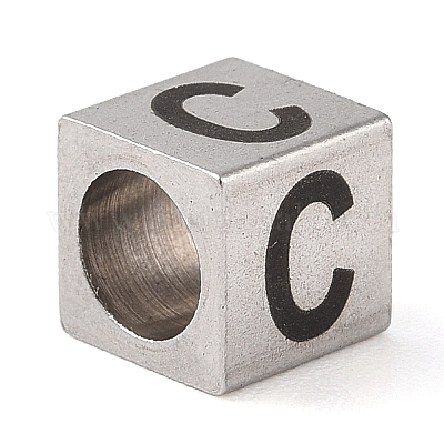 Европейские бусины из нержавеющей стали 201 STAS-M058-01C-P-1