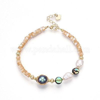 Браслеты из натуральных ракушек BJEW-N031-03G-1