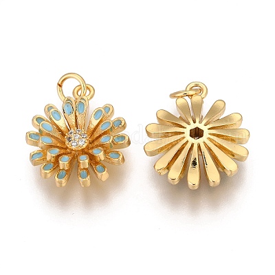 Латунные микропаве прозрачные подвески с фианитом ZIRC-B002-34G-J-1