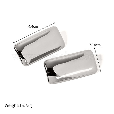 Прямоугольные серьги-гвоздики из нержавеющей стали 304 KT1408-2-1