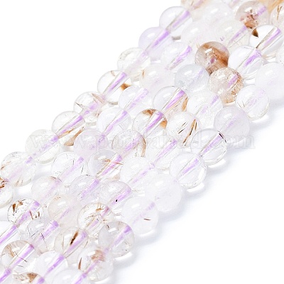 Нити бусин из натурального рутилированного кварца G-K245-A04-02-1