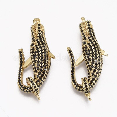 Латунные микро проложить кубического циркония когтя омара застежками ZIRC-L098-047G-1
