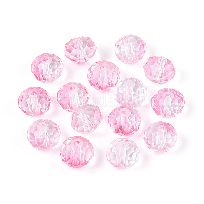 Выпечка расписные прозрачные стеклянные бусины GLAA-N011-10mm-08-1