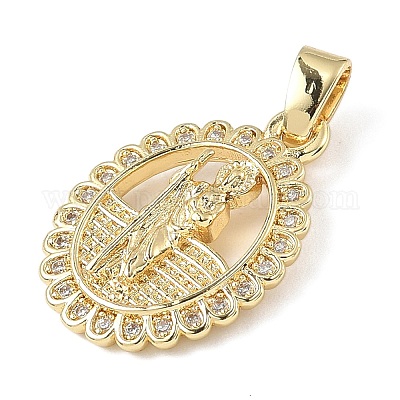 Латунные микро проложить кубического циркония подвески ZIRC-I356-02G-01-1