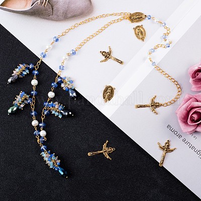 Розарий крест и центр устанавливает для четки бусы PALLOY-MSMC009-04AG-NF-1