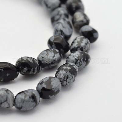 Естественно снежинка обсидиан бусинка нити G-P070-27-1