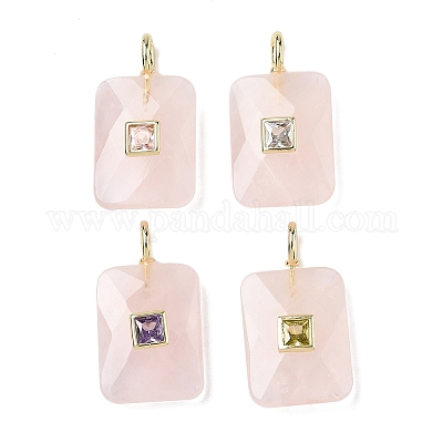 Природного розового кварца подвески G-I391-03G-01-1