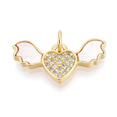 Латунные микропаве прозрачные подвески с фианитом KK-N268-09G-1