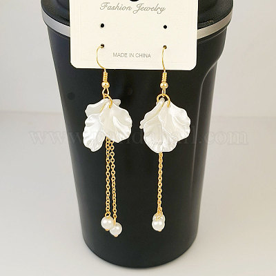 Серьги-подвески из пластика с цветочным сплавом FS-WGB74E4-02-1