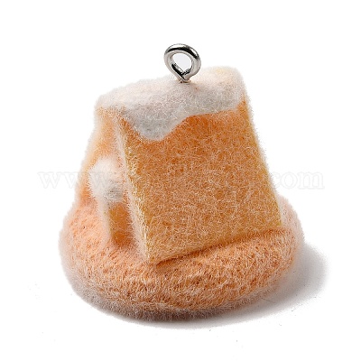 Рождественские подвески из непрозрачной смолы с эффектом флокирования RESI-F062-04F-1