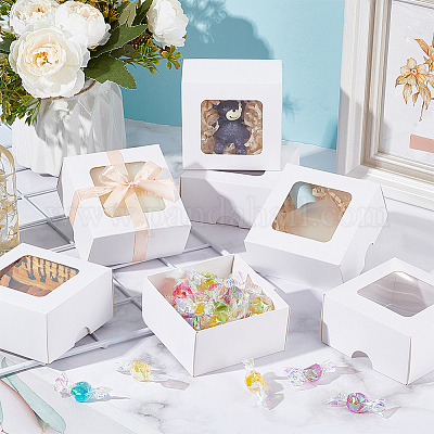 Квадратные подарочные коробки для хранения крафт-бумаги CON-WH0095-100A-01-1