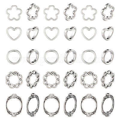 50 шт. 5-х стилевая оправа из бисера из сплава FIND-TA0002-60-1