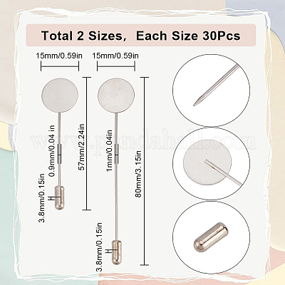 60 набор 2 круглых латунных значков для лацканов KK-SC0005-01-1
