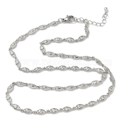 Латунные цепочки с микропаве из прозрачных кубических цирконий NJEW-G183-07P-1