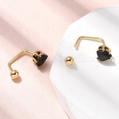 Серьги-гвоздики в форме сердца из нержавеющей стали 304 EJEW-F396-04C-G-1