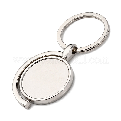 Вращающиеся заготовки для брелоков из сплава для кабошонов KEYC-F041-02P-1