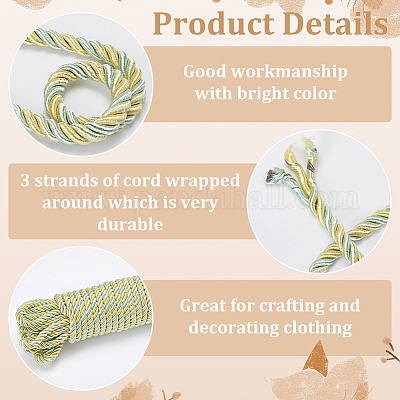 20 ярд двухслойного витого шнура из полиэстера&nbsp;OCOR-WH0086-99B-03-1