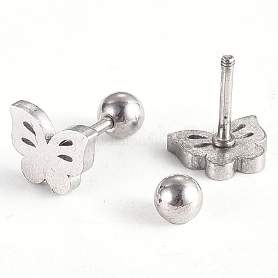 Серьги-штанги для хрящей из нержавеющей стали 201 EJEW-R147-18-1